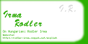 irma rodler business card